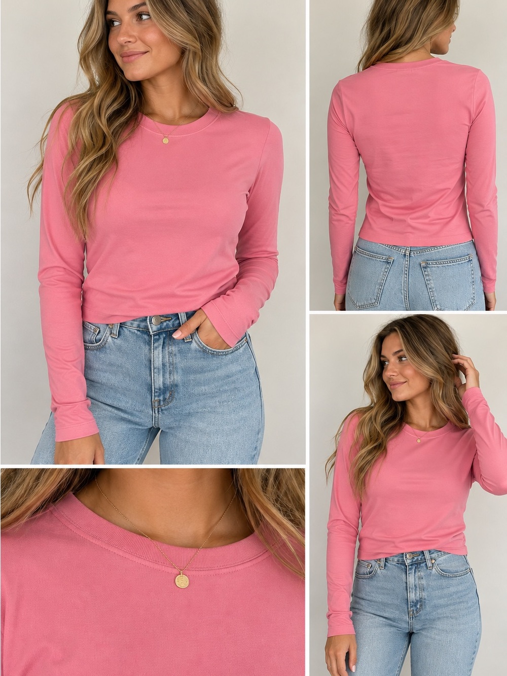 wild fable Rose Pink Long-Sleeve Crewneck Top